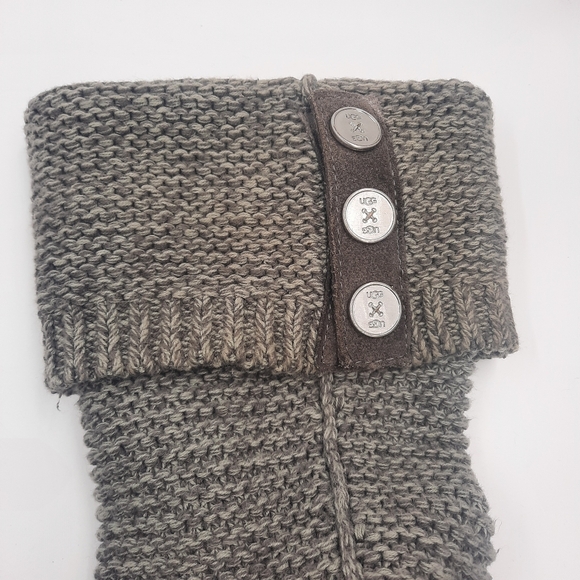 UGG Sweater Knit Foldover Boot Classic Grey Silver Warm Boho Casual Slouchy 8 - Picture 7 of 11